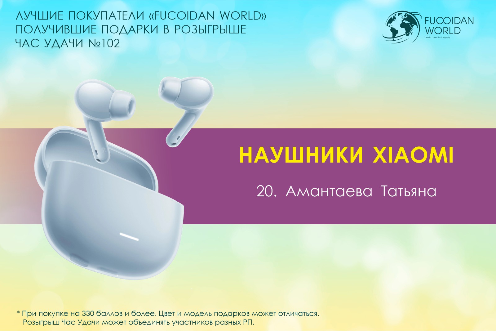 Подарок розыгрыша «Час Удачи» компании «Fucoidan World»